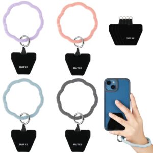 outxe phone wrist strap - 8 × phone tether tabs, 4 × silicone phone bracelet strap, phone wrist lanyard compatible with all smartphone