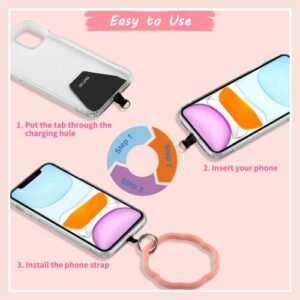 OUTXE Phone Wrist Strap - 8 × Phone Tether Tabs, 4 × Silicone Phone Bracelet Strap, Phone Wrist Lanyard Compatible with All Smartphone