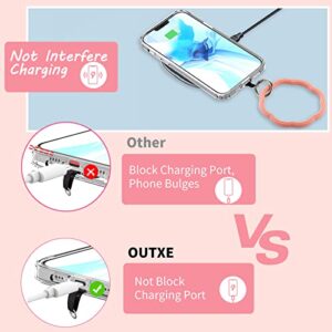 OUTXE Phone Wrist Strap - 8 × Phone Tether Tabs, 4 × Silicone Phone Bracelet Strap, Phone Wrist Lanyard Compatible with All Smartphone