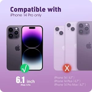 i-Blason Cosmo Series for iPhone 14 Pro Case 6.1 inch (2022 Release), Slim Full-Body Stylish Protective Case with Built-in Screen Protector (Purplefly)