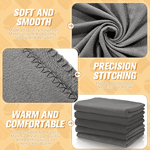 15 Pack Polar Fleece Blanket Bulk 50 x 60 Inch Fleece Throw Blankets Soft Cozy Microfleece Blanket Lightweight Warm Comfy Pet Blankets for Home Office Couch Sofa Car Airplane Travel Outdoor (Gray)