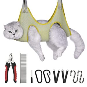 peston pet grooming hammock for dogs & cat, dog grooming harness, nail clippers, nail trimmers, scissors with dog sling for nail clipping grooming trimming