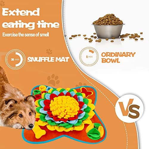 Meilzer Snuffle Mat for Dogs Pet Treats Feeding Mat for Small/Medium Breed Dogs Non-Slip/Portable/Durable Interactive Dog Puzzle Toys Encourages Natural Foraging Skills