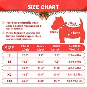 UETZLTB Christmas Dog Jacket Harness and Leash Warm Winter Windproof Puppy Fleece Coat Vest Cute Reindeer Plaid Pet Clothes for Small Medium Dogs Cats