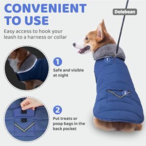 Dog Coat Winter Snow Jacket Cold Weather Warm Clothes Waterproof Windproof Vest for Medium Large Small Dogs Adjustable Blue S