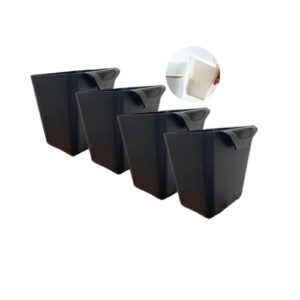 rikyo 4pack hanging cup holders,trolley basket storage,rolling cart accessories,4.75x4 hanging holder storage containers hanging buckets hanging bins,plant container holder (black)