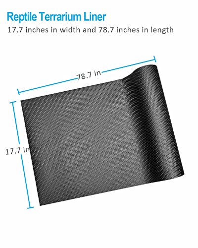 Duedusto Bearded Dragon Tank Accessories, Reptile Terrarium Liner Substrate for Leopard Gecko, Snake, Lizard and Tortoise, Non-Adhesive Reptile Carpet Bedding for Reptile Tank, Black