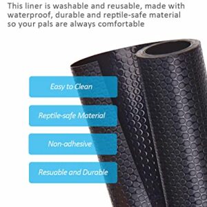 Duedusto Bearded Dragon Tank Accessories, Reptile Terrarium Liner Substrate for Leopard Gecko, Snake, Lizard and Tortoise, Non-Adhesive Reptile Carpet Bedding for Reptile Tank, Black