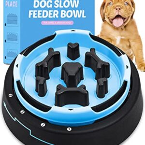 Paw Place Slow Feeder Dog Bowls Small Breed- Adjustable Slow Eating Dog Bowl Slow Feed Bowl