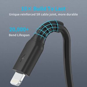 1ft iPhone Charger Cord, 5Pack Apple Short USB A to Lightning Cable 12 inch, MFi Certified Apple Charger Cable Fast Charging for iPhone 13 12 11 Pro Max XR XS X 8 7 6 Plus SE iPad Air Mini (Black)