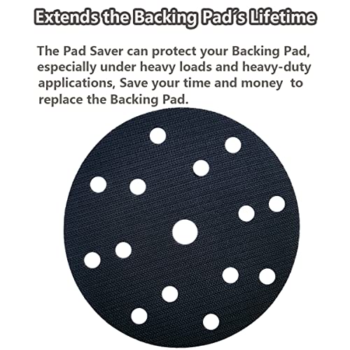 6 inch 15 Holes Premium Hook and Loop Pad Saver for Random Orbital Sanders Pads notably extends The Backing pad´s Lifetime,Multi Hole Pad Protector