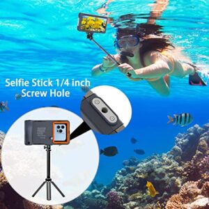 Universal Diving Underwater Case for Photo iPhone 14/13/12 Case Samsung Galaxy S22/S21, 50ft/15m Waterproof Swimming Snorkeling Protective Housing Orange