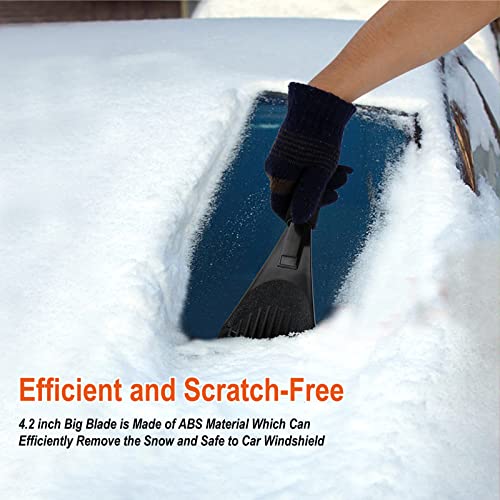 Oversized Ice Scrapers, Car Windshield Snow Scraper with Ergonomic Foam Grip, Window Frost Remover Brush for Truck SUVs-No Scratch,Ideal for Christmas Stocking Stuffers White Elephant Gifts