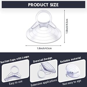 30 Pcs Suction Cups with Ring Clear Key Ring Suction Hook Christmas Suction Cups Sucker for Window Kitchen Wall Glass Hook Hanger for Christmas Home Decoration (Clear Ring Style, 1.8 Inch)