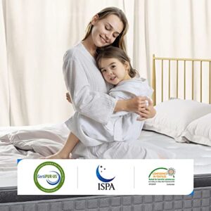 MICOOLS Full Mattress,12 inch Hybrid Mattress in a Box Memory Foam Breathable Comfortable,Motion Isolation Individually Wrapped Coils,Euro Top Medium Firm Full Size Mattress