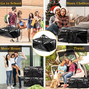 Fixwal 8pcs Heavy Duty Moving Bags Extra Large, Moving Totes with Strong Handles & Zippers, Packing Bags Storage Bags for Moving, Space Saving, Clothes, Moving Supplies, Moving Boxes （Black）