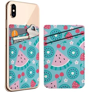 diascia pack of 2 - cellphone stick on leather cardholder ( melon kiwi cherry strawberry pattern pattern ) id credit card pouch wallet pocket sleeve