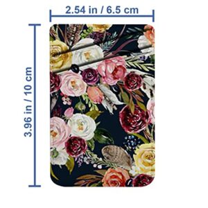 Diascia Pack of 2 - Cellphone Stick on Leather Cardholder ( Watercolor Ethnic Boho Floral Pattern Pattern ) ID Credit Card Pouch Wallet Pocket Sleeve