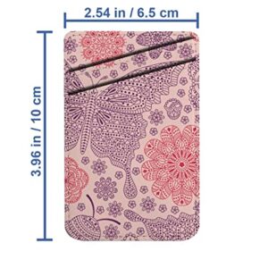 Diascia Pack of 2 - Cellphone Stick on Leather Cardholder ( Flowers Ladybug Butterflies Pattern Pattern ) ID Credit Card Pouch Wallet Pocket Sleeve