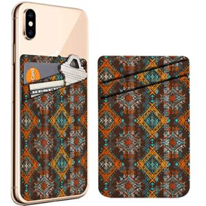 diascia pack of 2 - cellphone stick on leather cardholder ( ethnic boho ethno pattern pattern ) id credit card pouch wallet pocket sleeve