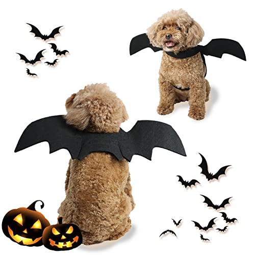 LUZGAT Dog Halloween Costumes Bat Wings for Small Large Dogs Cats Cosplay Funny Boy Accessories Party Clothes 17"x8"