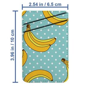 Diascia Pack of 2 - Cellphone Stick on Leather Cardholder ( Sweet Bananas Polka Dots Pattern Pattern ) ID Credit Card Pouch Wallet Pocket Sleeve