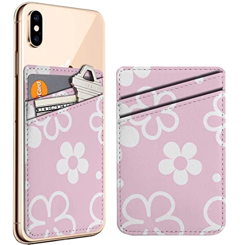 Diascia Pack of 2 - Cellphone Stick on Leather Cardholder ( Tiny Flowers Cute Pattern Pattern ) ID Credit Card Pouch Wallet Pocket Sleeve