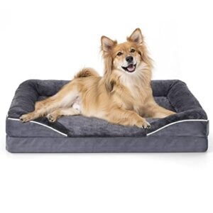 arien dog bed, dog beds for large dogs, orthopedic bolster couch pet bed for large dogs, removable washable cover, nonskid bottom couch, dog sofa bed for comfortable sleep