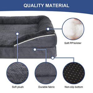 Arien Dog Bed, Dog Beds for Large Dogs, Orthopedic Bolster Couch Pet Bed for Large Dogs, Removable Washable Cover, Nonskid Bottom Couch, Dog Sofa Bed for Comfortable Sleep