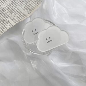 ONLYOU GRIPTOK Phone Grip Korean Grip Tok Cloud Fluffy Simple Cute Phone Stand Drop Prevention Custom Pair Women's (1)