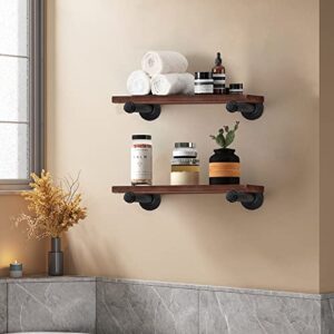 4 Pack Pipe Shelf Bracket 12 Inch Heavy Duty Floating Shelf Bracket, 1/2" Industrial Pipe Shelving Wall Mounted Brackets for Shelves Black Cast Iron Pipe Shelves Brackets