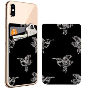 diascia pack of 2 - cellphone stick on leather cardholder ( hummingbird girls pattern pattern ) id credit card pouch wallet pocket sleeve