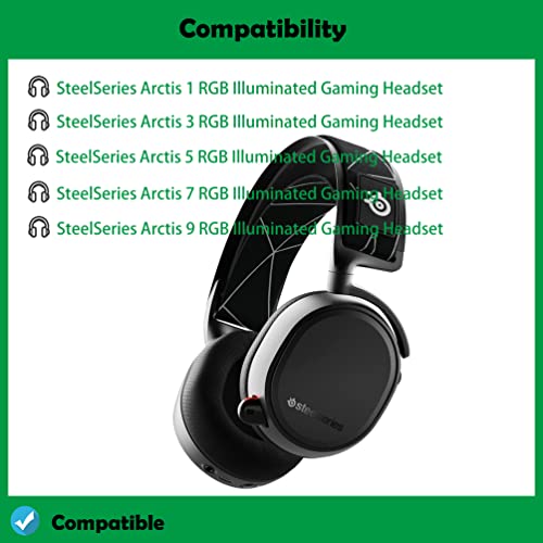 DowiTech Cooling Gel Headphone Replacement Ear Pads Cushions Headset Earpads Compatible with SteelSeries Arctis 9/Arctis 7/Arctis 5/Arctis 3/Arctis 1 RGB Illuminated Gaming Headset