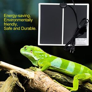 APlayfulBee Reptile Heating Pad with Temperature Adjustment 7W/ 14W/ 20W Under Tank Terrarium Heater Heat Mat for Turtle, Tortoise, Snakes, Lizard, Gecko (14W)