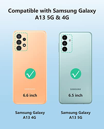 JXVM for Samsung Galaxy A13 4G-5G Case: with 2 Pack Tempered Glass Screen Protector Shockproof Kickstand Protective Cover Hybrid Design A135g Phonecase Protector Galaxya13 Cell Phone Cover for A 13 5G