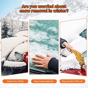 OHMOTOR Ice Scrapers for Car Windshield 26 Inch Snow Brush for Car with 360° Rotating Brush & Foam Grip, Snow Removal Tool for Car Truck SUV Ice Scraper