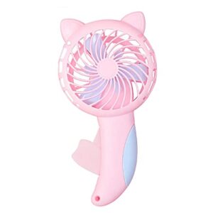 Haibinsuo Mini Fan Comfortable Grip Portable Manual Mini Handheld Fan for Home Pink