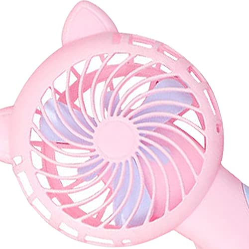 Haibinsuo Mini Fan Comfortable Grip Portable Manual Mini Handheld Fan for Home Pink