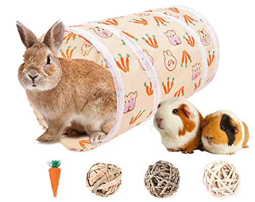 AFYHH Rabbit Guinea-Pig Tunnel Bunny-Toys - Hideout for Small Animals Tube Hideaway Activity Tunnels Accessoies for Dwarf Rabbits Guinea Pigs Kitty