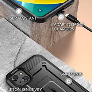 SUPCASE Unicorn Beetle Pro Case for iPhone 14 / iPhone 13 6.1", Built-in Screen Protector & Kickstand & Belt-Clip Heavy Duty Rugged Case (Black)