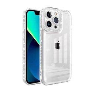 lorlorkool ultra thin clear soft tpu phone case for iphone 13 pro max, shockproof anti-fingerprint air bubble transparent protective phone case 6.7 inch