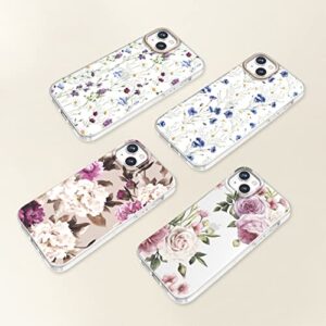 zelaxy Flower Case Compatible with iPhone 14 / iPhone 13 6.1", Soft & Flexible TPU Shockproof Cover Flower Garden Patterns Full Body Protective Floral Phone Case for Girl Woman (Garden)