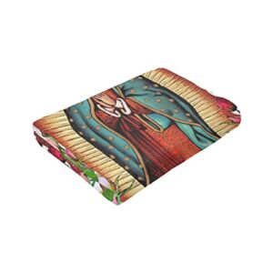 Our Lady of Guadalupe Virgin Mary(1) Flannel Fleece Throw Blankets Super Soft Cozy Warm Plush Bedding for Adults Kids Lightweight Blankets for Couch,Sofa,Bed Halloween decor-50 x40