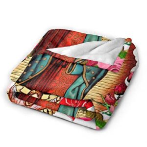 Our Lady of Guadalupe Virgin Mary(1) Flannel Fleece Throw Blankets Super Soft Cozy Warm Plush Bedding for Adults Kids Lightweight Blankets for Couch,Sofa,Bed Halloween decor-50 x40