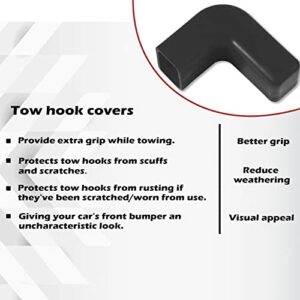 Factory Bumper Tow Hook Covers Fit for Jeep Wrangler JK, JL, Gladiator JT 07-22 Front Bumper Protect from Scuffs and Scratches, 2 Pack (Black)