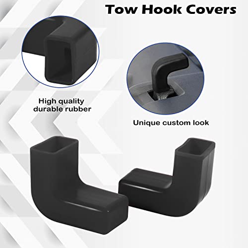 Factory Bumper Tow Hook Covers Fit for Jeep Wrangler JK, JL, Gladiator JT 07-22 Front Bumper Protect from Scuffs and Scratches, 2 Pack (Black)