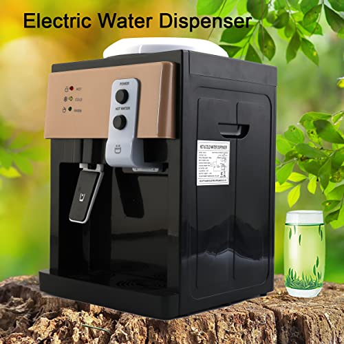 WEBTB Electric Water Dispenser, 3-in-1 Water Cooler Dispenser, with Ice Heat Function Hot, Cold & Room Water, Automatic Temperature Control with Power Cord, Gold