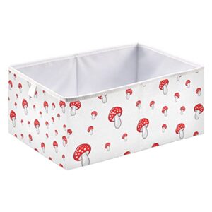 susiyo Mushroom Pattern Fabric Storage Bin Organizer 11 inch Collapsible Storage Cube for Shelf Closet