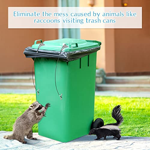 4 Pack Trash Can Lid Lock Trash Can Locks for Animals Stop from Rummaging Metal Universal Trash Can Lock for Outdoor Garbage Can Bear Proof Security Universal Lid Lock Nylon Coated Steel Wire Rope