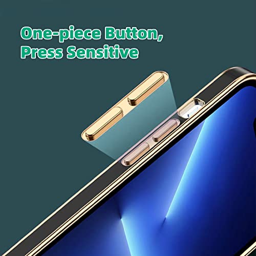 zonyee [𝟮𝟬𝟮𝟮 𝗡𝗘𝗪] iPhone 13 Pro Clear Case, Soft TPU Plating Edge Case for iPhone 13 Pro Shockproof Full Reinforced Camera Protection Electroplated Case Cover 6.1 inch (Black)